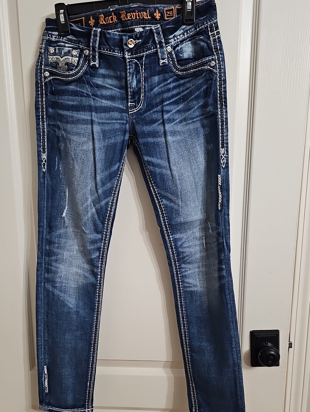 Rock Revival Dark Blue Washed Skinny Jeans Sz.29